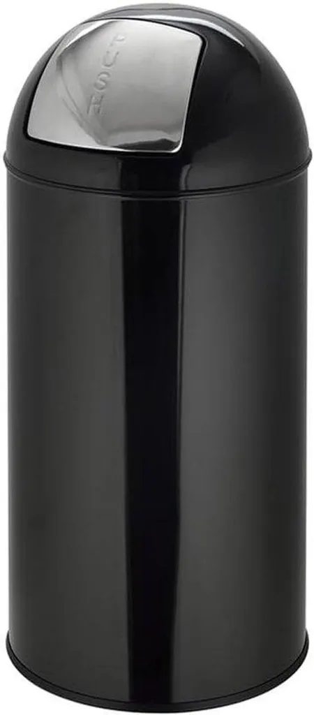 Poubelle de cuisine 35L noire format rectangulaire à clapet amovible