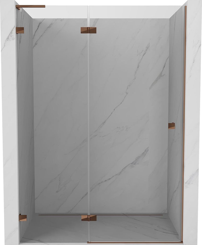 Mexen Lunar L Duschdrehtür links 140 cm, transparent, Roségold - 834L-140-000-60-00-L