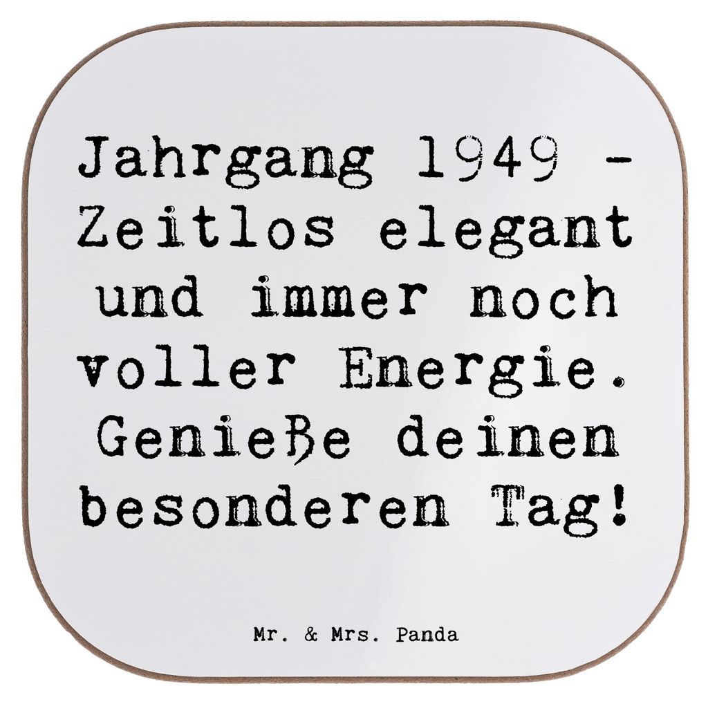 Mr. & Mrs. Panda Untersetzer für Gläser Spruch 1949 Geburtstag - Weiß - Geschenk, voller Energie, Tasse, Geschenkidee, Tischschoner, Happy Birth...