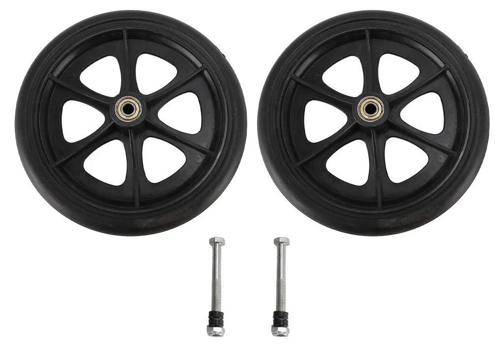Roues de fauteuil roulant 8 pouces noires anti-crevaison increvables