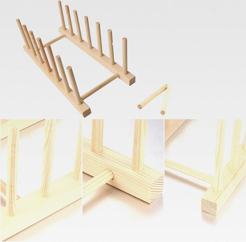 Tellerständer Holz,Tellerhalter Deckelhalter Abtropfgestell Tellerständer aus Umweltfreundlichem Kiefernholz Topfdeckel Organizer für Teller fü...