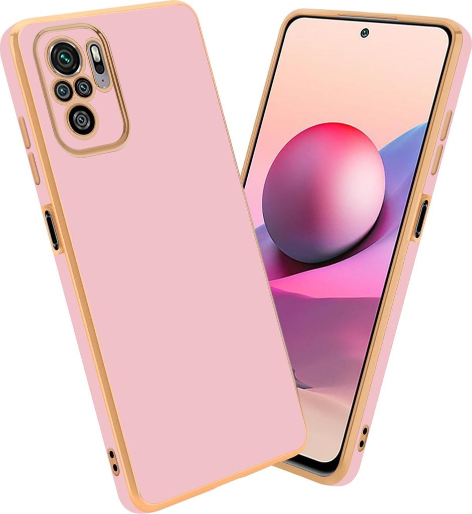 Cadorabo Schutzhülle für Xiaomi RedMi NOTE 10 4G / RedMi NOTE 10S Hülle in Rosa Handyhülle TPU Silikon Kameraschutz Etui