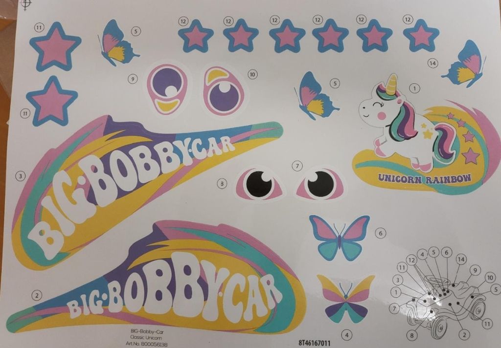 Big Bobby Car Classic Stickers Einhorn Unicorn Produktbild 