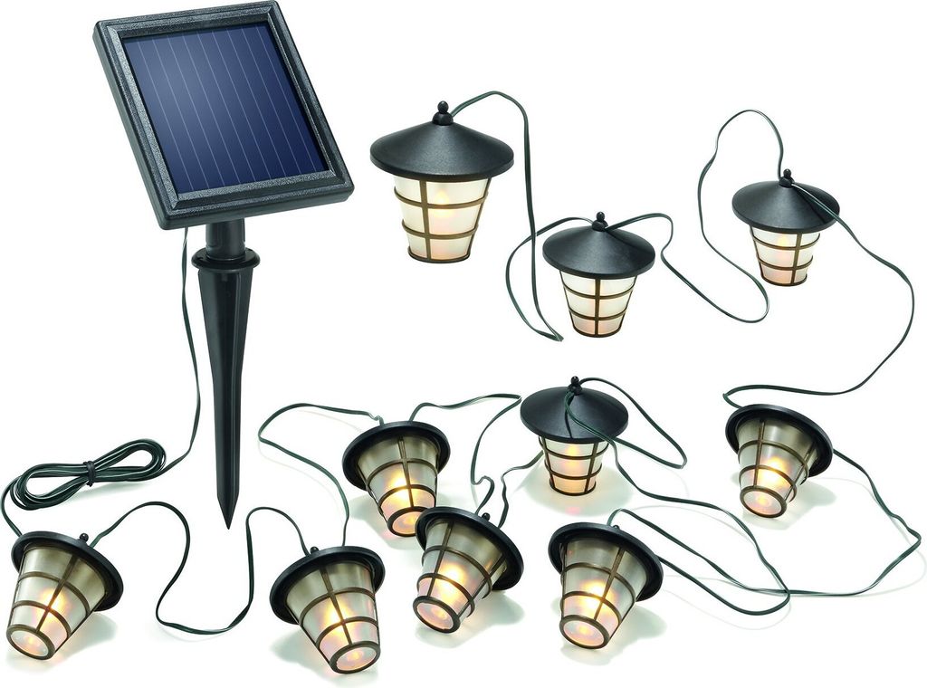 Esotec Solar-Lichterkette Laterne Außen 10 LED Warmweiß