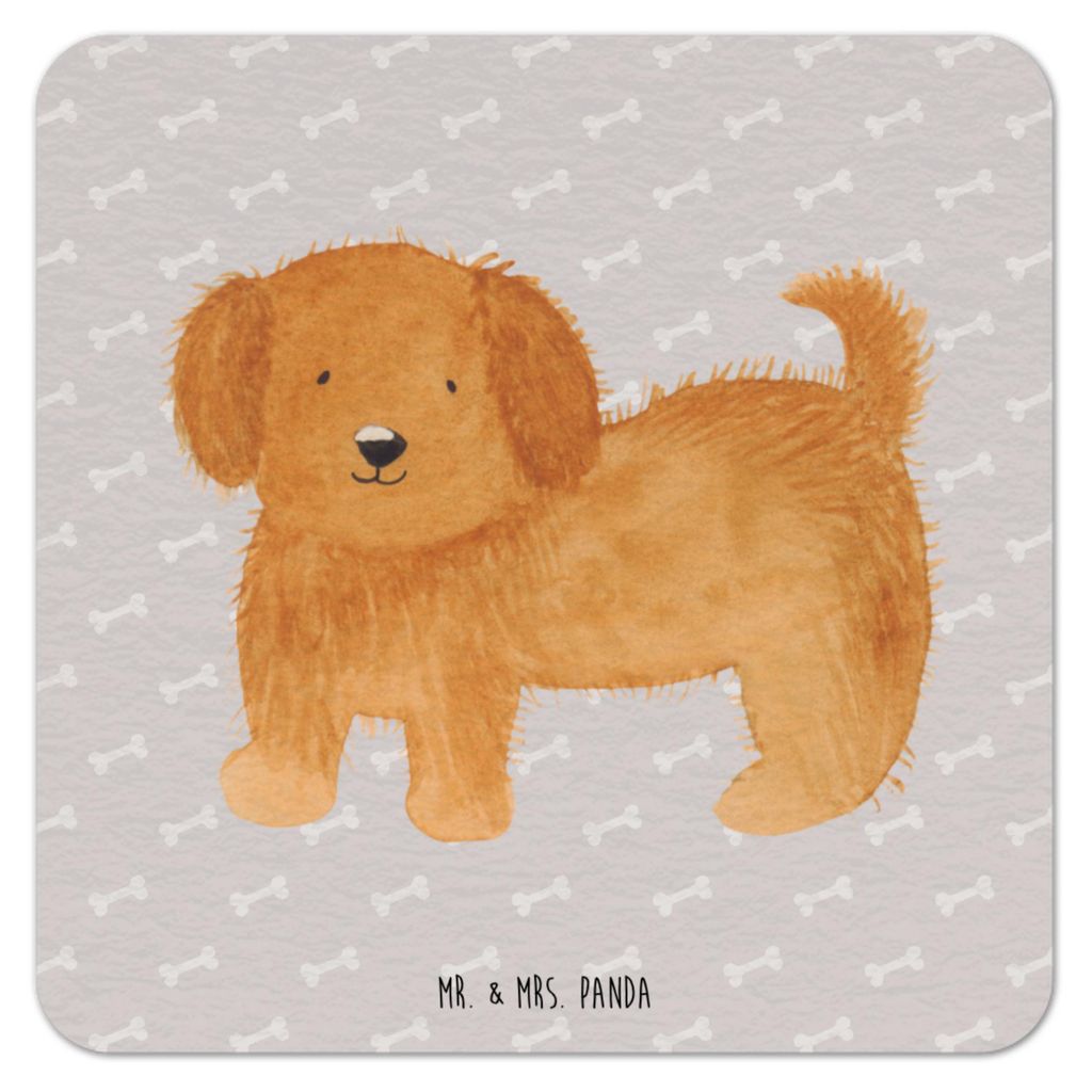 Mr. & Mrs. Panda Bierfilzl Hund Flauschig 25er Set - Grau Pastell - Geschenk, gläseruntersetzer, Tischuntersetzer, Süß, Sprüche, bieruntersetze...