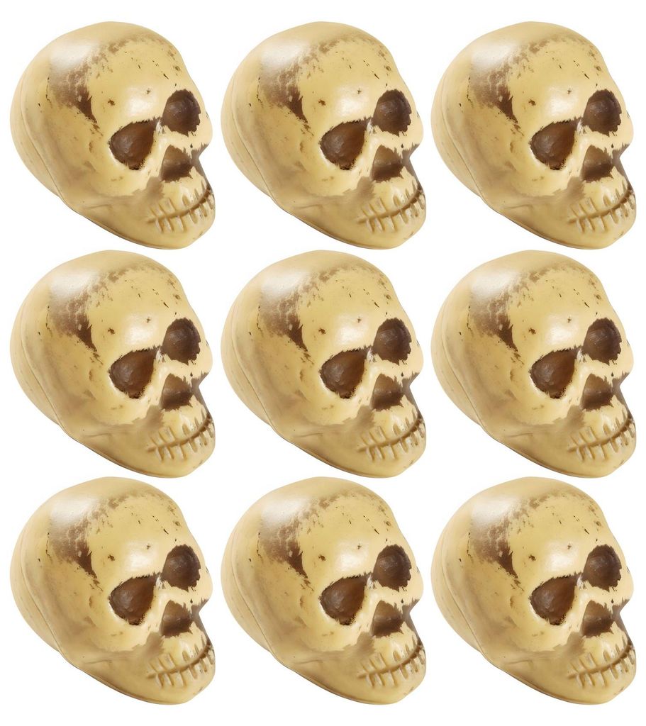 9 Totenköpfe – Halloweendeko 5 cm Produktbild 