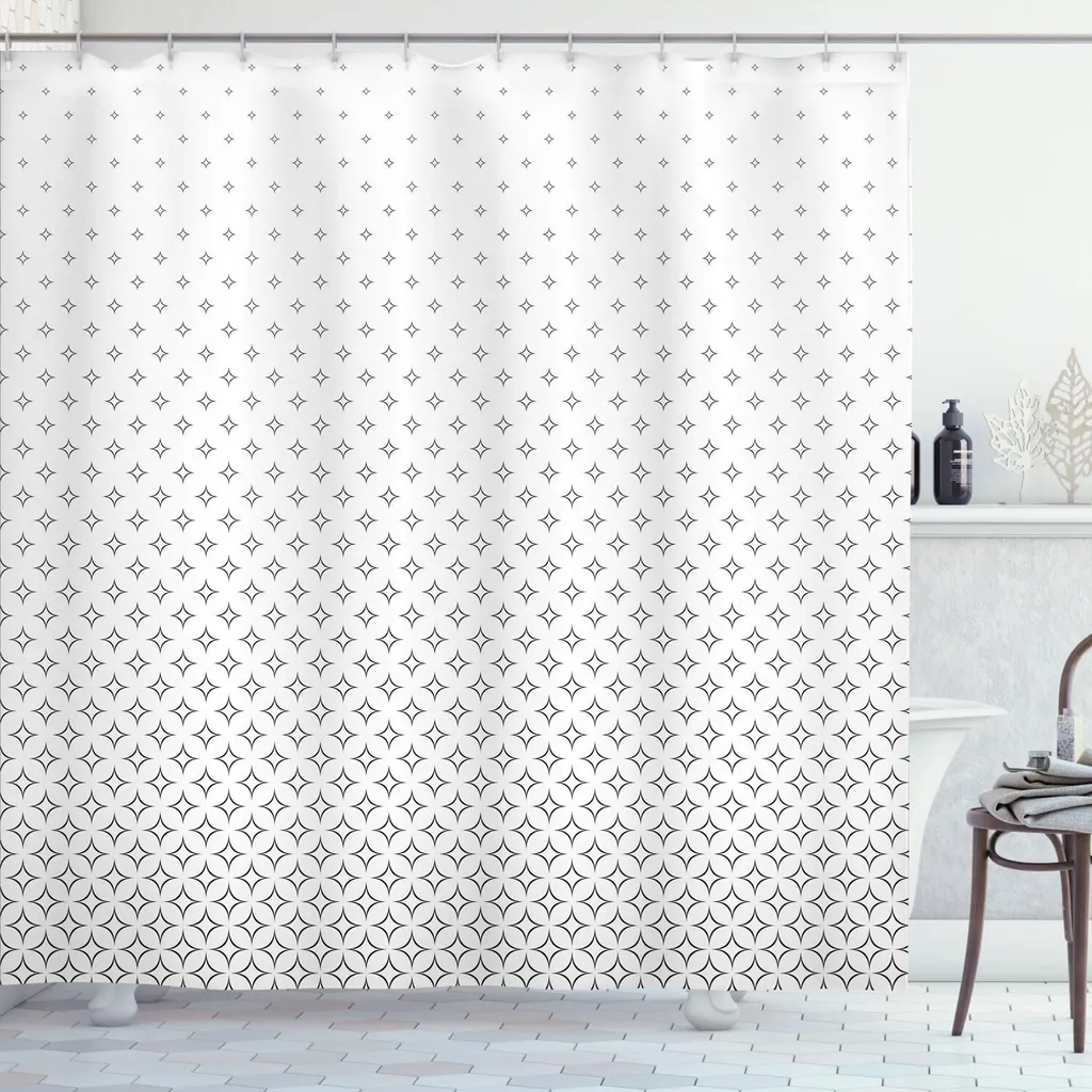 ABAKUHAUS Tenda Doccia Star 175x220cm: Design Geometrico Vintage