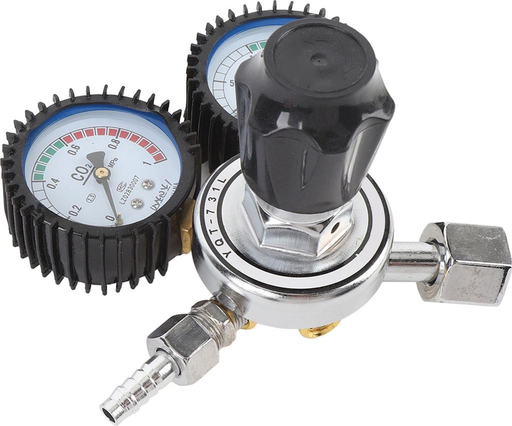 CO2-Regler, 2 Messgeräte, zweistufig, präzise Steuerung, Metallkonstruktion, M16 x 1,5 G5/8 Zoll-14 Ausgang für Tankdruck