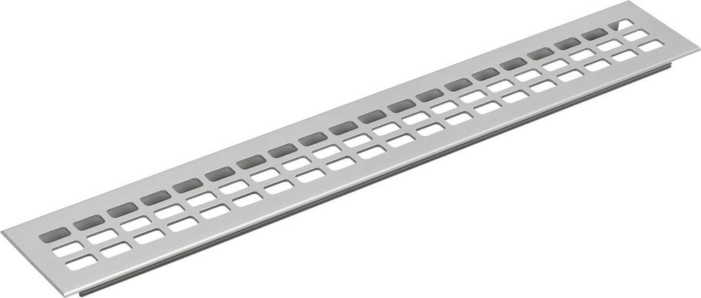 vasalat Lüftungsgitter Kühlschrank 800x80 mm, einsteckbares Lüftungsblech - auch für Kleiderschränke & Türen, Aluminium natur eloxiert