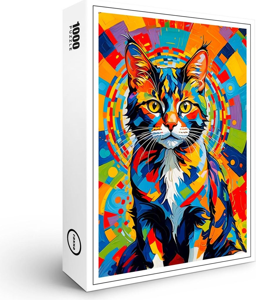 raxxa Premium-Puzzle "Bold Abstract Cat Art Painting", 1000 Teile