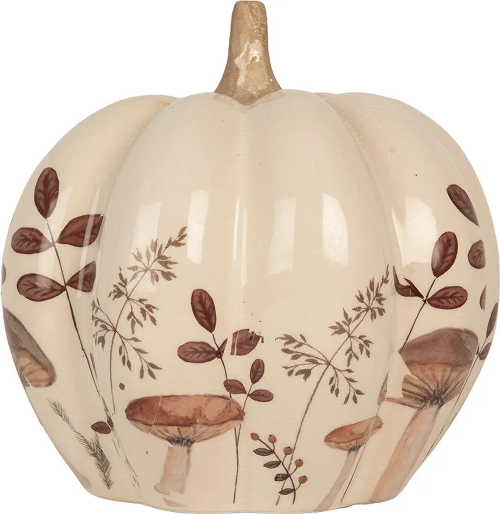 Décoration de Table Automne Citrouille Beige Céramique 18 cm Clayre & Eef