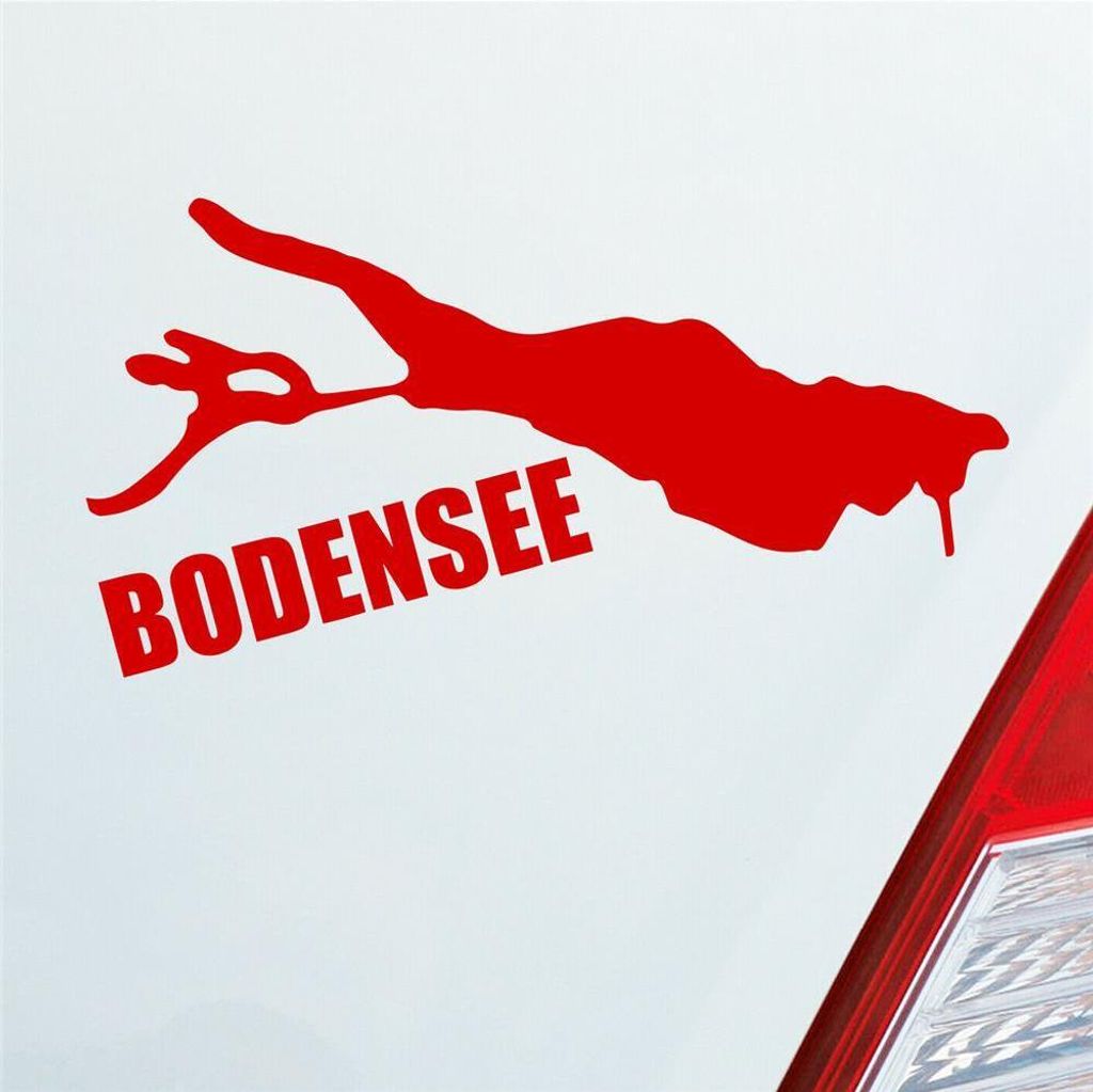 Auto Aufkleber Bodensee See Deutschland Urlaub 10x6 cm Rot Sticker Heckscheibenaufkleber