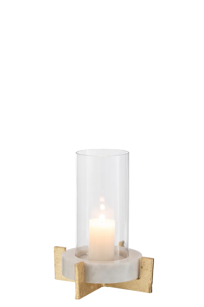 Décoration de table bougie chauffe-plat verre marbre gris et champagne