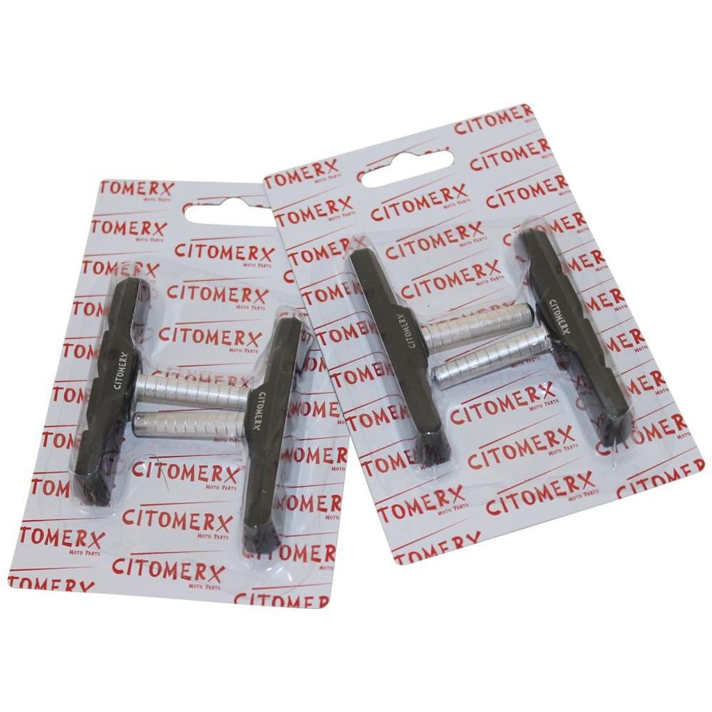 2 Paar Bremsbeläge, Bremsklötze, Bremsschuhe CMX 70mm schwarz für Shimano LX, Alivio Cantileverbrems