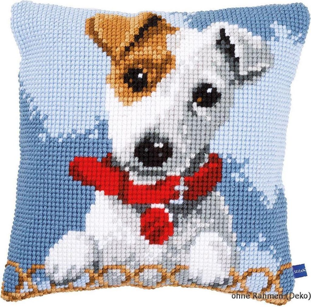 Vervaco PN-0155247 Kreuzstichkissen Hund Jack Russell