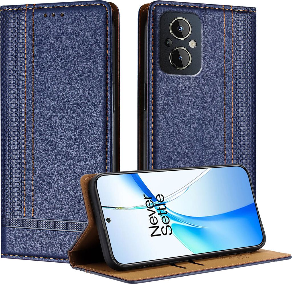 Handyhülle für OnePlus Nord N20 5G Leder Flip Klappbare Schutzhülle mit Standfunktion Blau