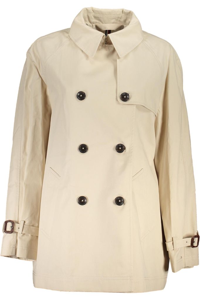 Eleganter Damen Trenchcoat Beige mit abnehmbaren Manschetten