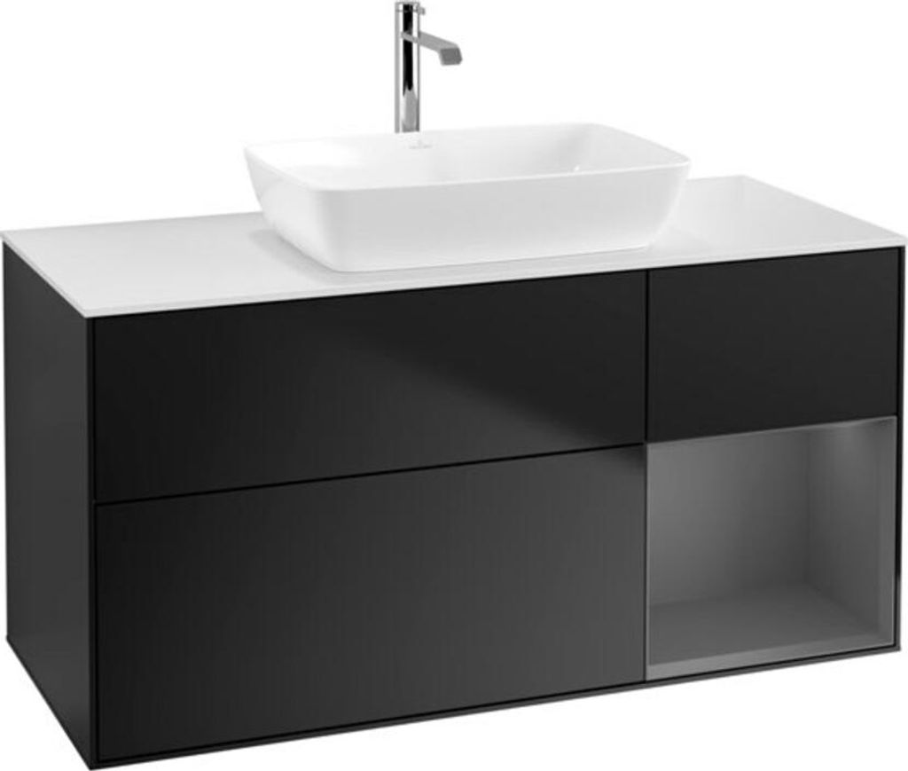 V&B Waschtischunterschrank Finion 120cm, Pl w m, Rg A m Lac, bla m Lac