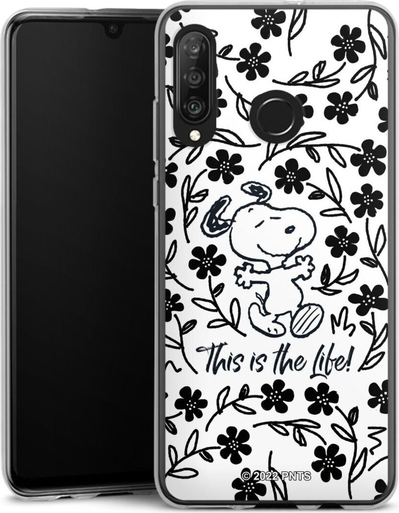 DeinDesign Handyhülle für Huawei P30 Lite Silikon Hülle Case Smartphone Schutzhülle Blumen Peanuts Snoopy