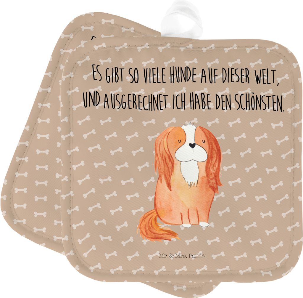 Mr. & Mrs. Panda Topfuntersetzer Hund Cavalier King Charles Spaniel - Hundeglück - Geschenk, Sprüche, Topflappenset, Cockerspaniel, Spruch, Ofenl...