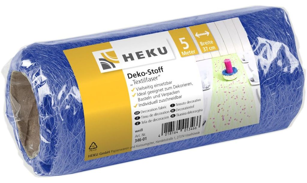 Deko Stoff Textilfaser auf Rolle blau 5mx37cm