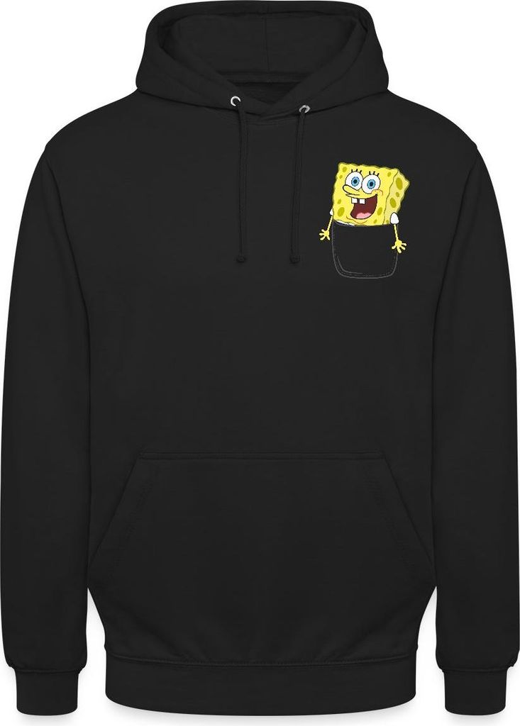Spreadshirt SpongeBob Schwammkopf Ich Bin Bereit Brustmotiv Uni Hoodie, 4XL, Schwarz