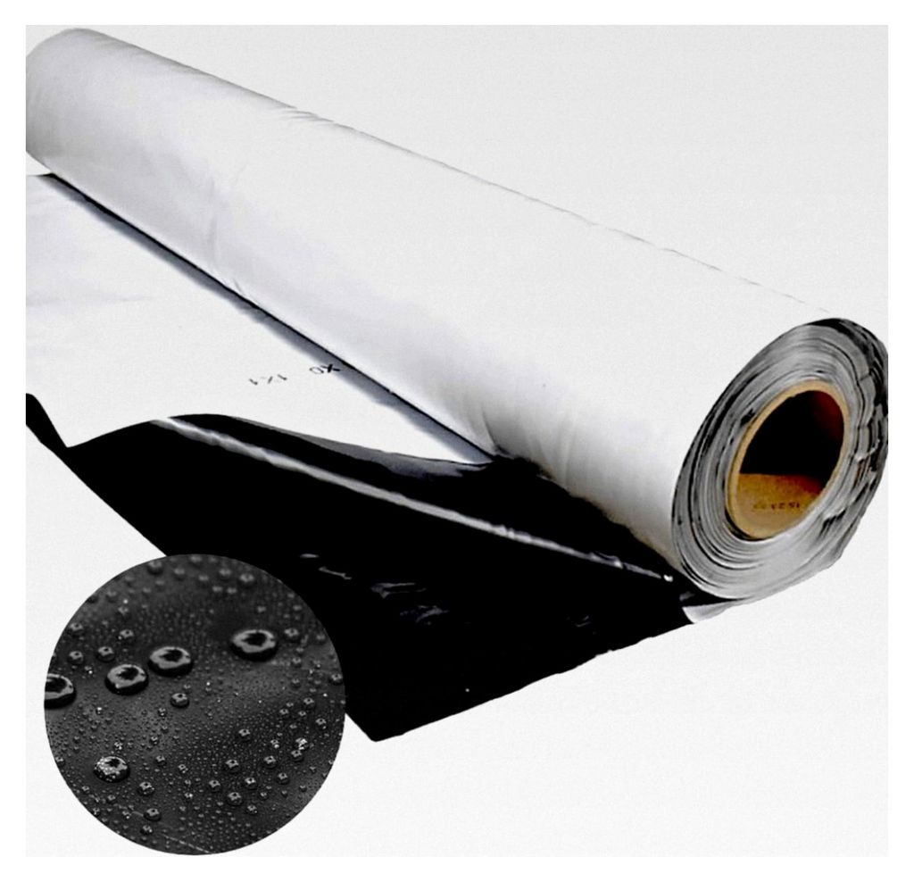 Silofolie 6x6m in Rolle - WÄHLBARE GRÖßE! Rechteckige Poolplane, Abdeckplane, Abdeckfolie, Gartenfolie, Siloplane, Farbe: Schwarz/Weiß