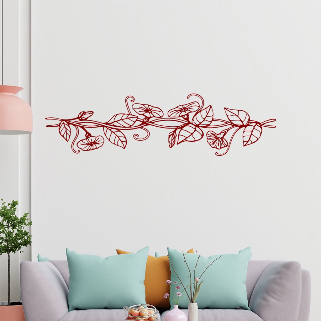 Blumen - Ranken Wandtattoo in 6 Größen - Wandaufkleber Wall Sticker - Dekoration, Küche, Wohnzimmer, Schlafzimmer, Badezimmer