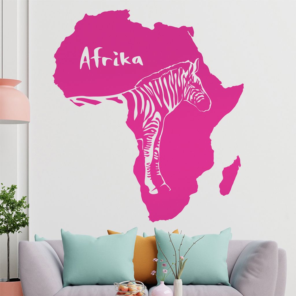 KIWISTAR Zebra u. Schriftzug Afrika Wandtattoo in 6 Größen - Wandaufkleber Wall Sticker - Dekoration, Küche, Wohnzimmer, Schlafzimmer, Badezimmer