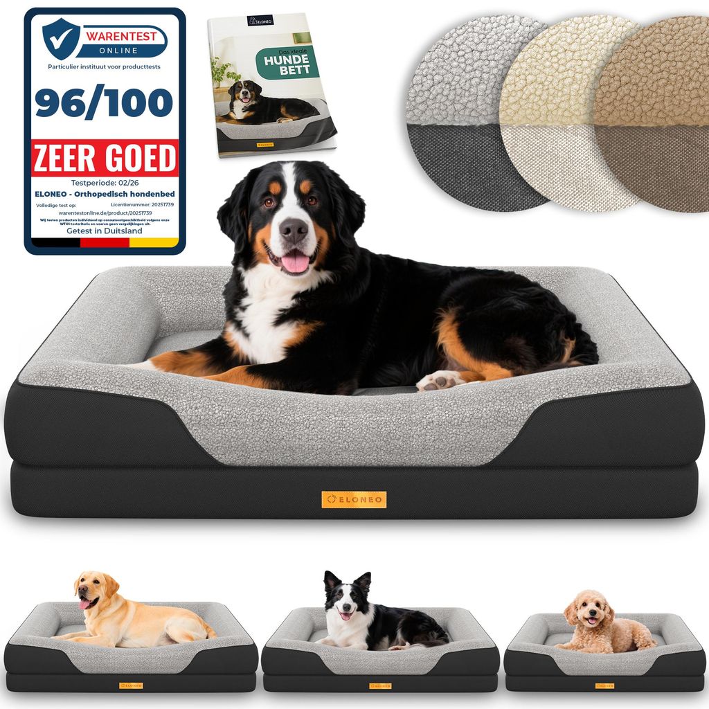ELONEO Orthopedisch hondenbed, maat XL - Zwart Productafbeelding 