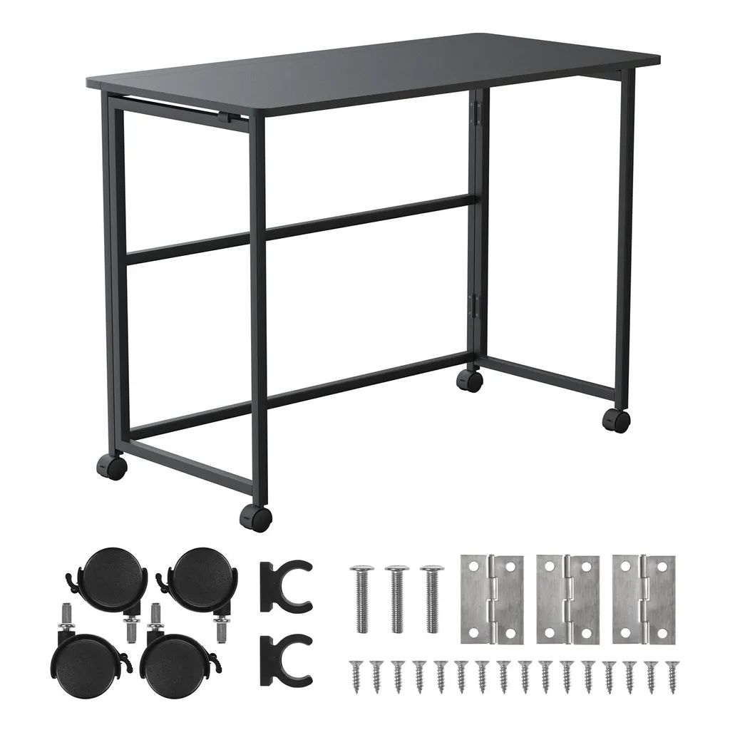 Gagnez de la place avec la table Maclean pliable 100x50cm réglable