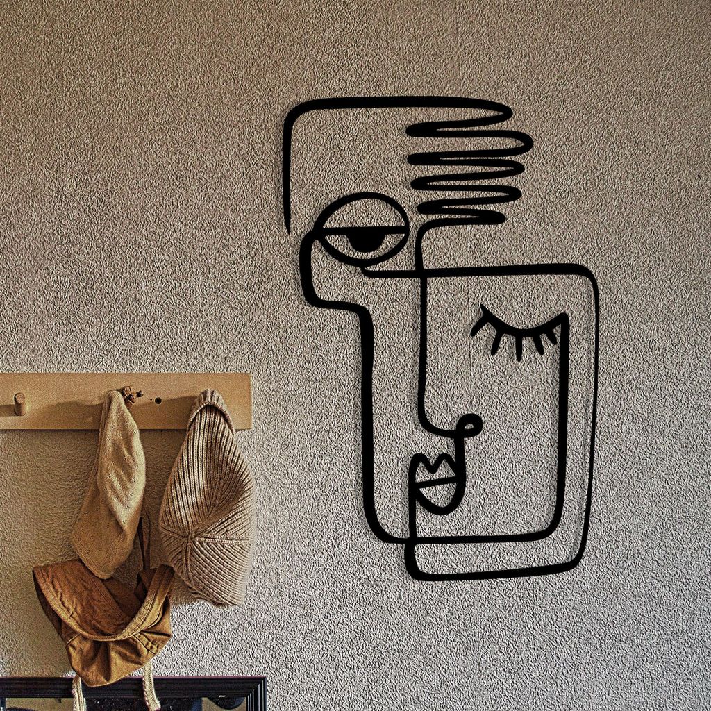 Wallity, Dekoratives Wandaccessoire aus Metall, Cara mia, Produktbild 