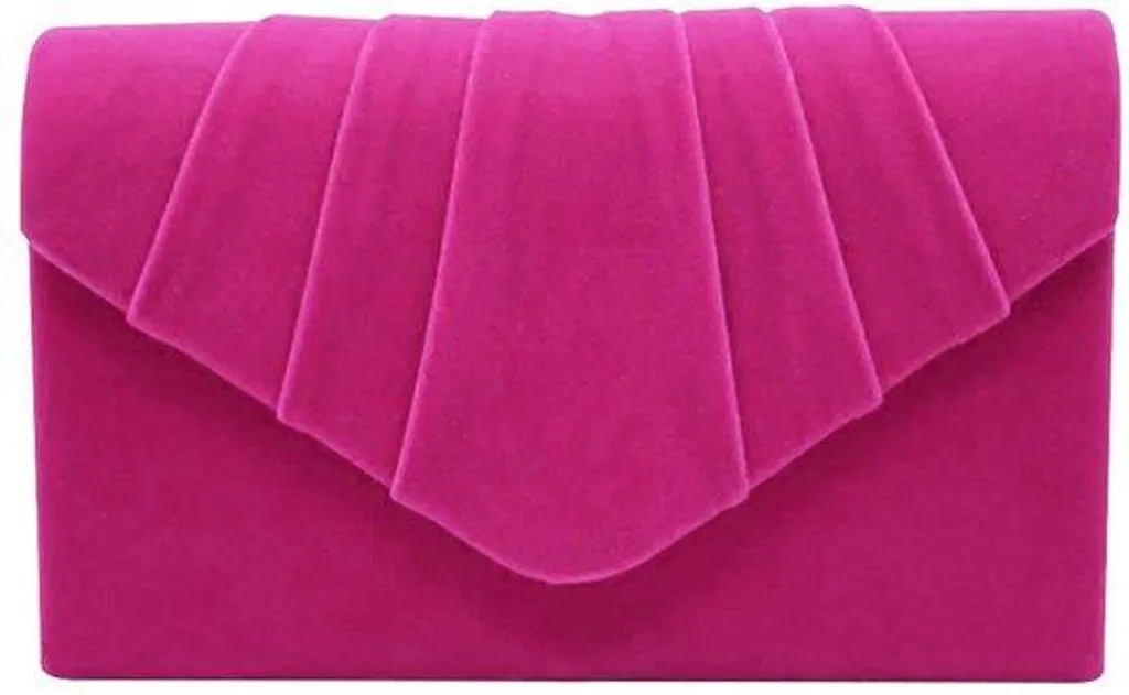 Pochette de fête rose fuchsia plissée - Design luxe pour mariage