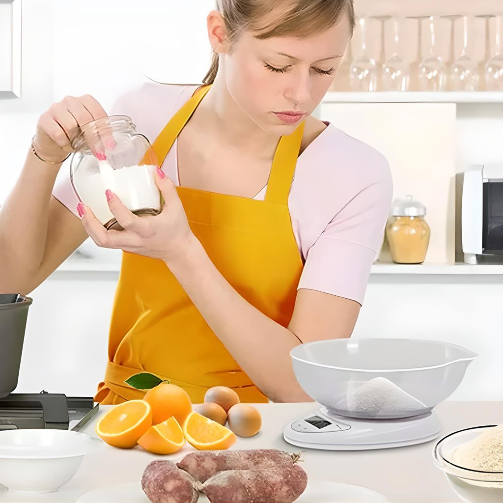 Retoo Digitalküchenwaage Mit Schüssel 790 Ml – 5 Kg Kapazität, Tara-Funktion, LCD-Display, Silber