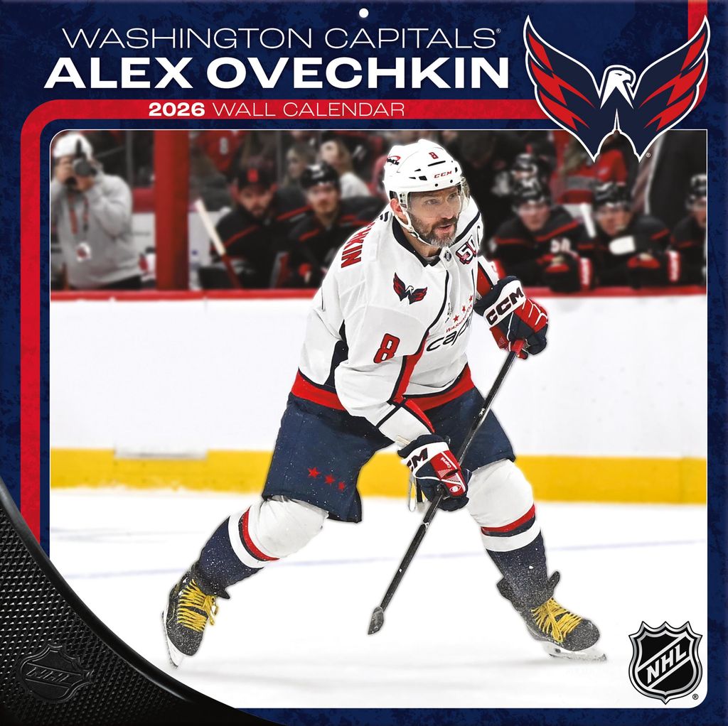 Turner Washington Capitals, Alex Ovechkin NHL 30,5 x 30,5 cm Spieler Wandkalender 2026