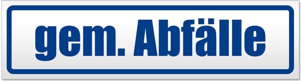 Kiwistar gem. Abfälle Magnetschild Schild magnetisch - 30cm Verkehrsblau - Magnetfolie für Auto PKW Kfz