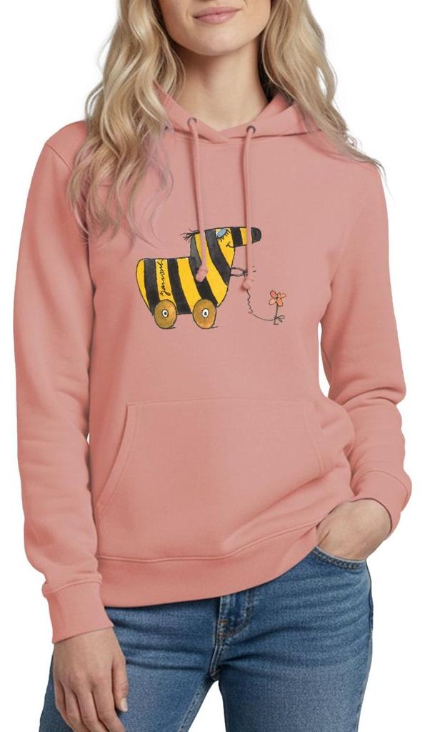 Spreadshirt Janosch Große Tigerente Mit Blume Damen Hoodie, S, Altrosa