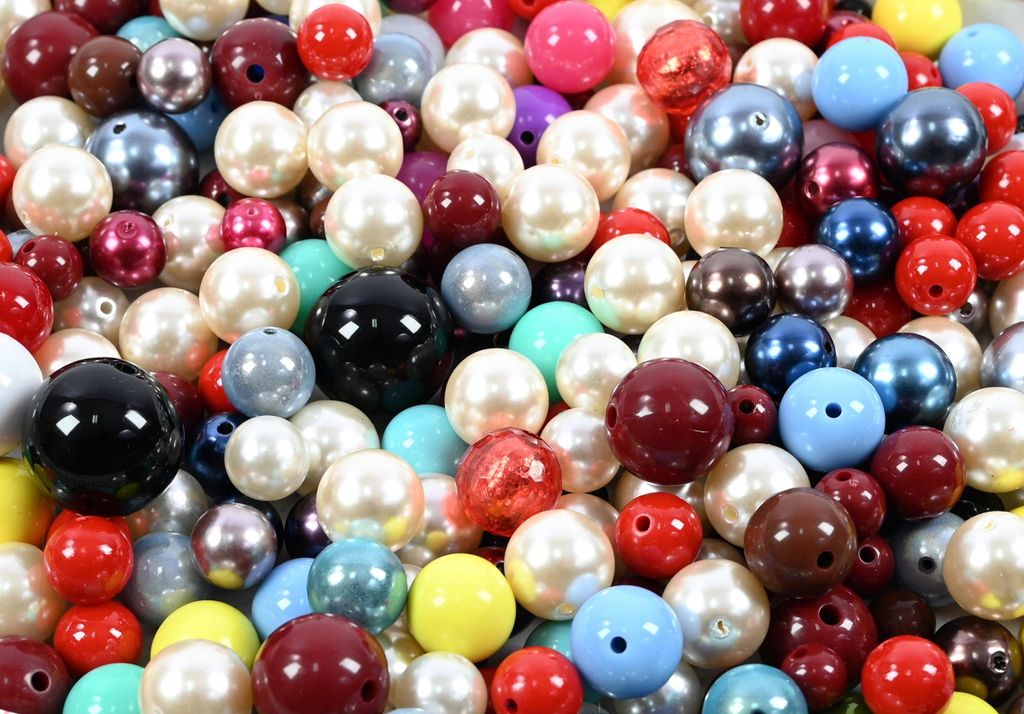 1kg Bastelperlen Mix Bunt - Große Perlen zum Auffädeln Produktbild 