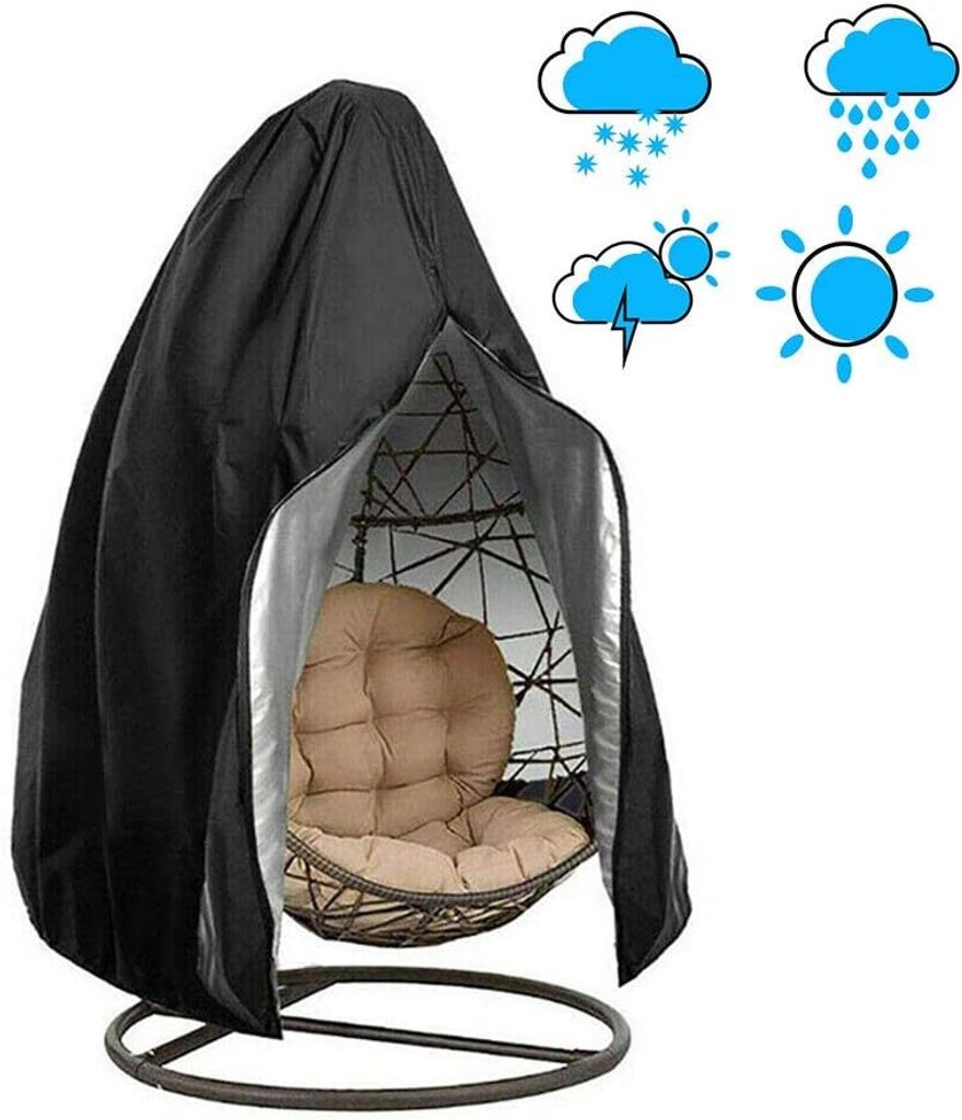Hängesessel Abdeckung, Wasserdichte Schutzhülle für Hängesessel, 190x115 cm, UV-Schutz für Gartenmöbel,Hängekorb Schwingsessel Abdeckung