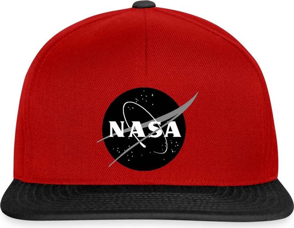 Spreadshirt NASA Classic Logo Schwarz Weiß Snapback Cap, Produktbild 