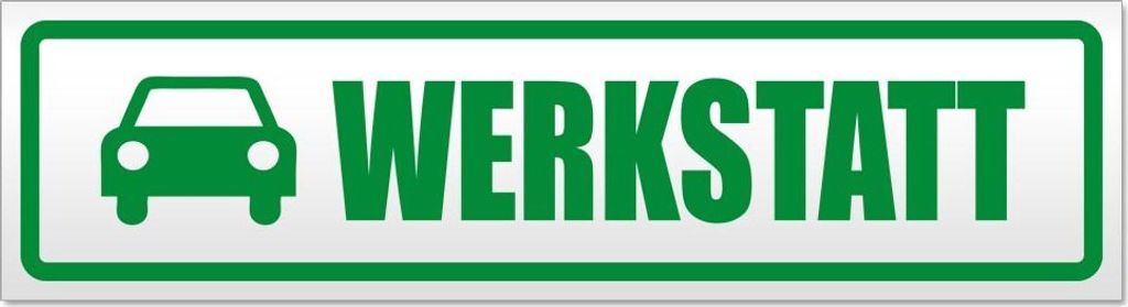 Werkstatt mit Auto Magnetschild Schild magnetisch