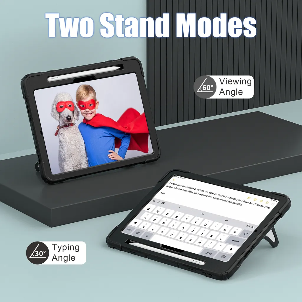Étui de Protection Enfant iPad Pro 11 M4 2024 Antichoc avec Pied de Support - 6