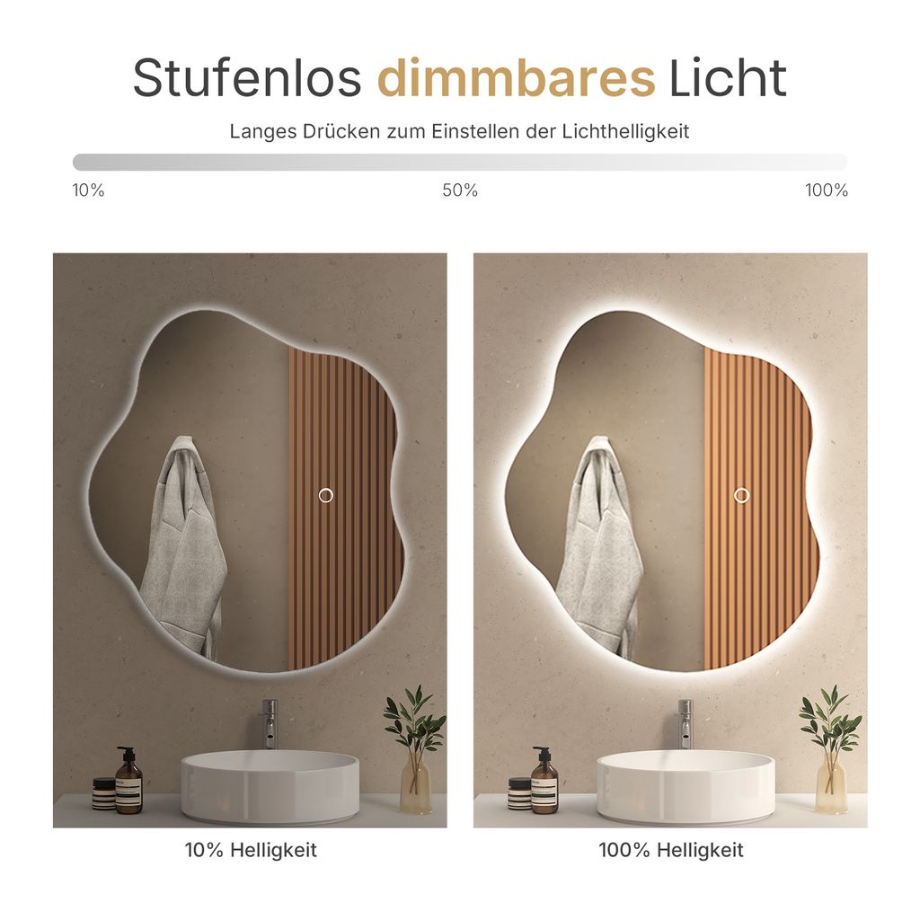 Miroir Salle de Bain LED Rétro-éclairé (3000K) - 80cm - Verre Sécurité 5mm - OPORTO LEDIMEX Miroir Salle de Bain LED Rétro-éclairé (3000K) - 80cm - Verre Sécurité 5mm - OPORTO LEDIMEX