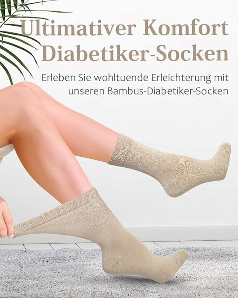 Diabetiker Bambus-Socken mit Elasthan für Damen: für Produktbild 2