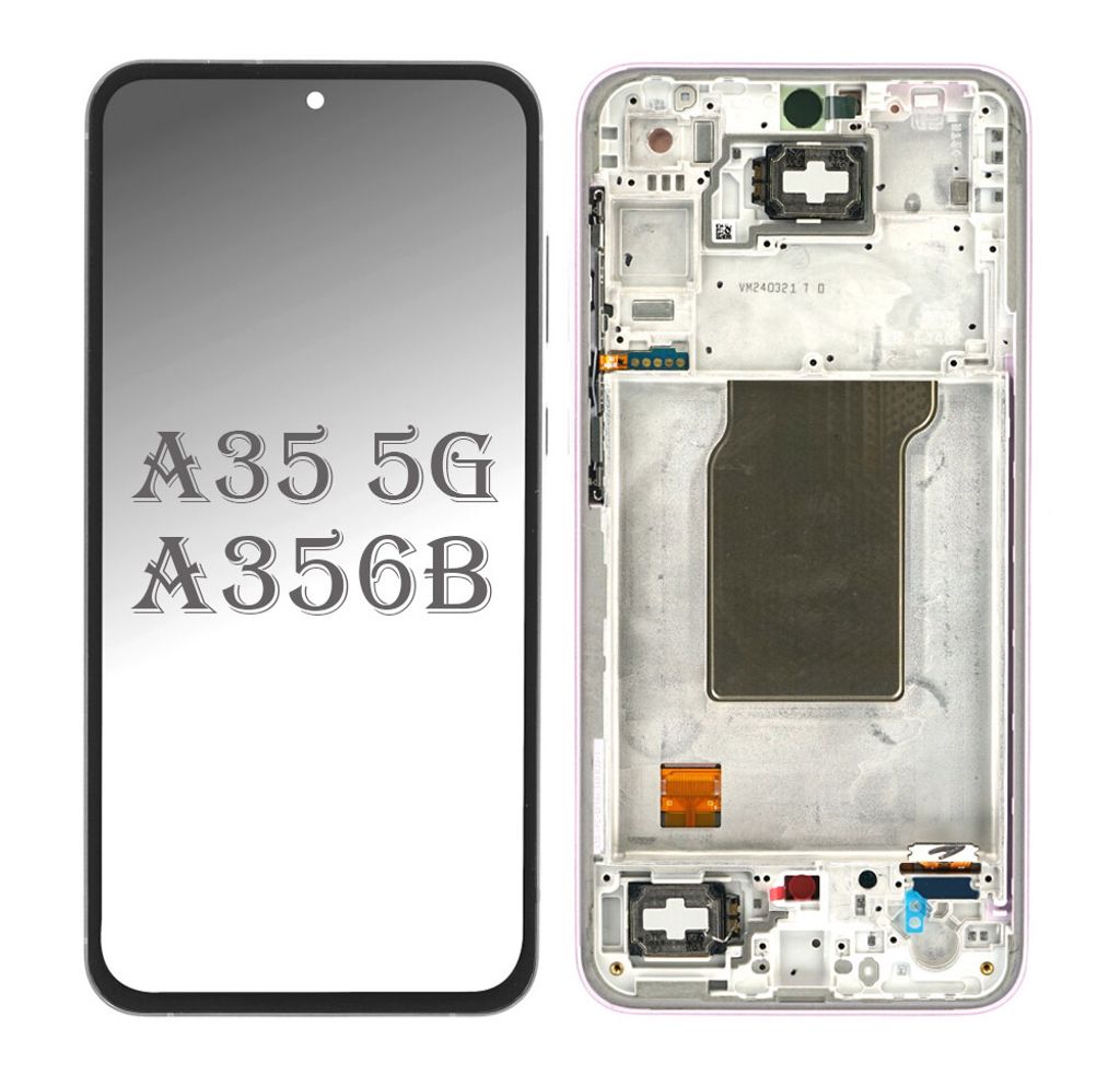 Original Samsung Galaxy A35 5G A356B AMOLED Display Touchscreen Bildschirm Rahmen Lavender Lila & Werkzeug