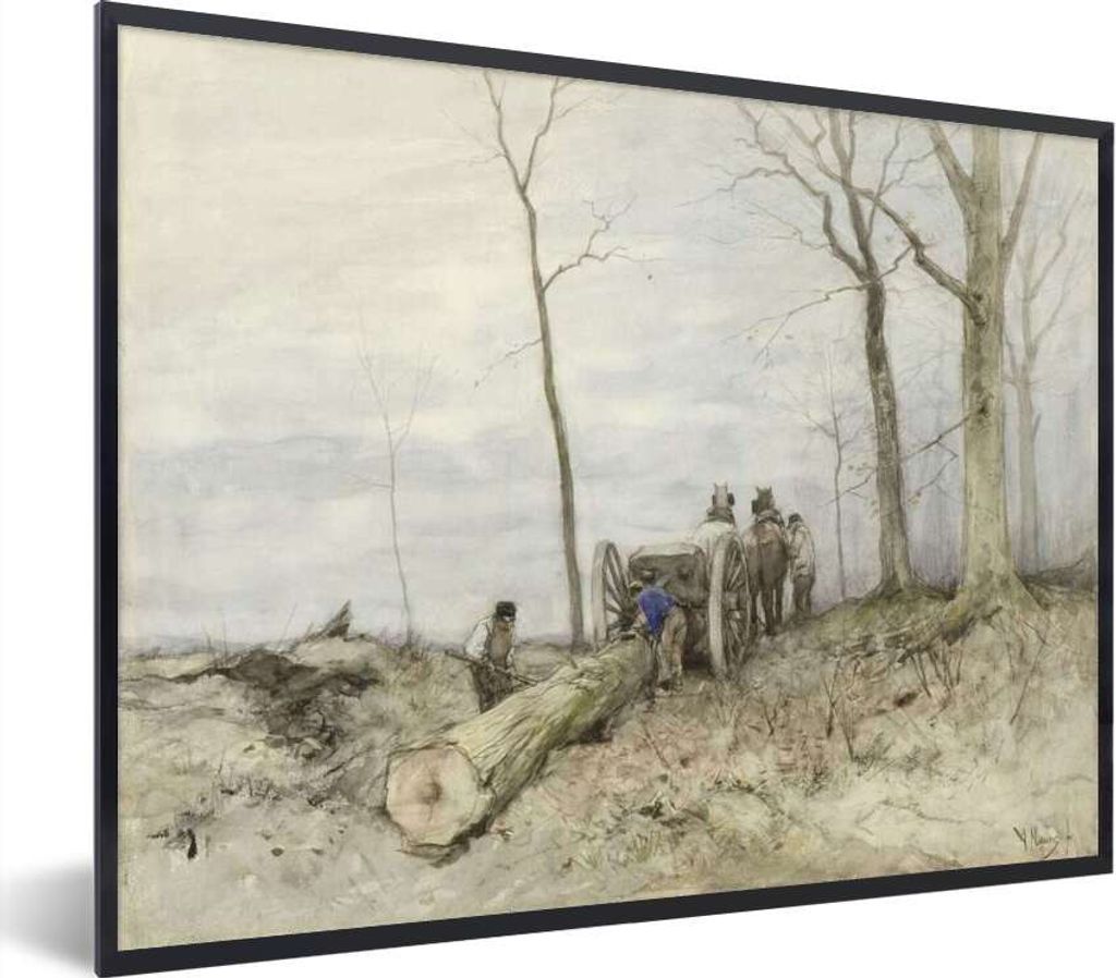 MuchoWow Gerahmtes Poster Das Karussell - Gemälde von Anton Mauve 40x30 cm - Poster mit Schwarzem Bilderrahmen Wandposter Rahmen Foto Bilder - K...