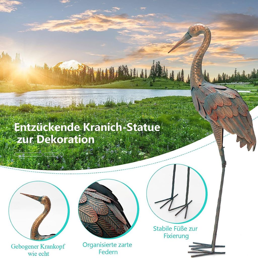 45+ Kranich Metall Garten, Handgefertigt, wetterbeständig und
