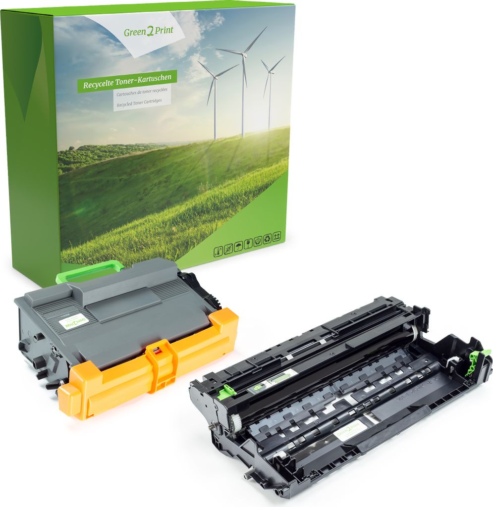 Green2Print 1x Toner, 1x Trommel Toner-Trommel-Set 1x 20000, 1x 50000 Seiten ersetzt Brother DR-3400, TN-3520 passend für Brother HLL6400DWTT, HLL...