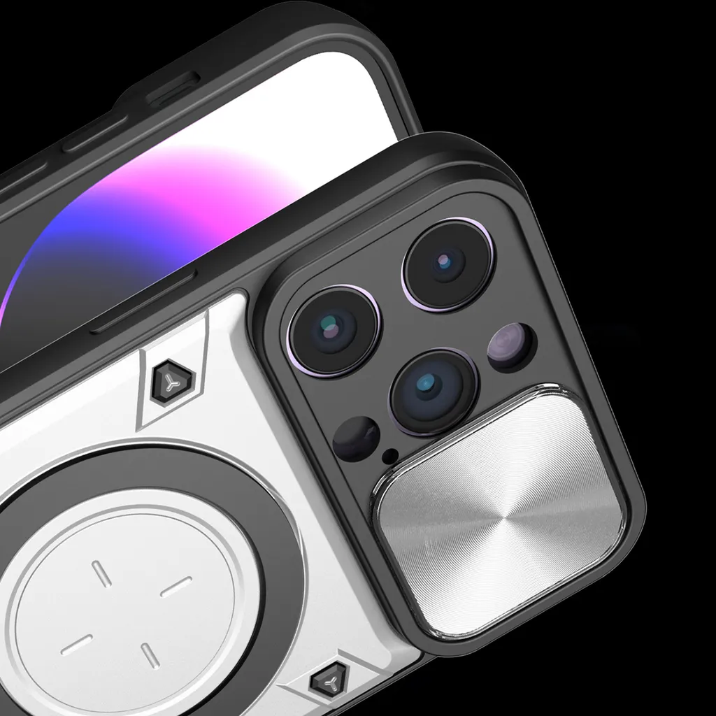 Custodia iPhone 13 Pro Max Argento Doppio Strato con Protezione Camera - 8