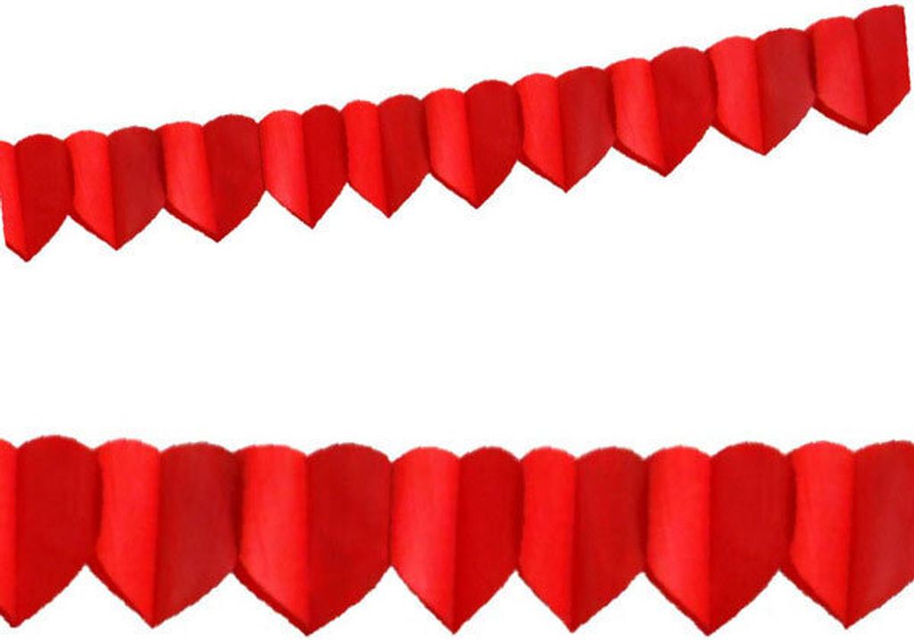 10x Papier-Girlande HERZEN rot 4 m x 18 cm Produktbild 